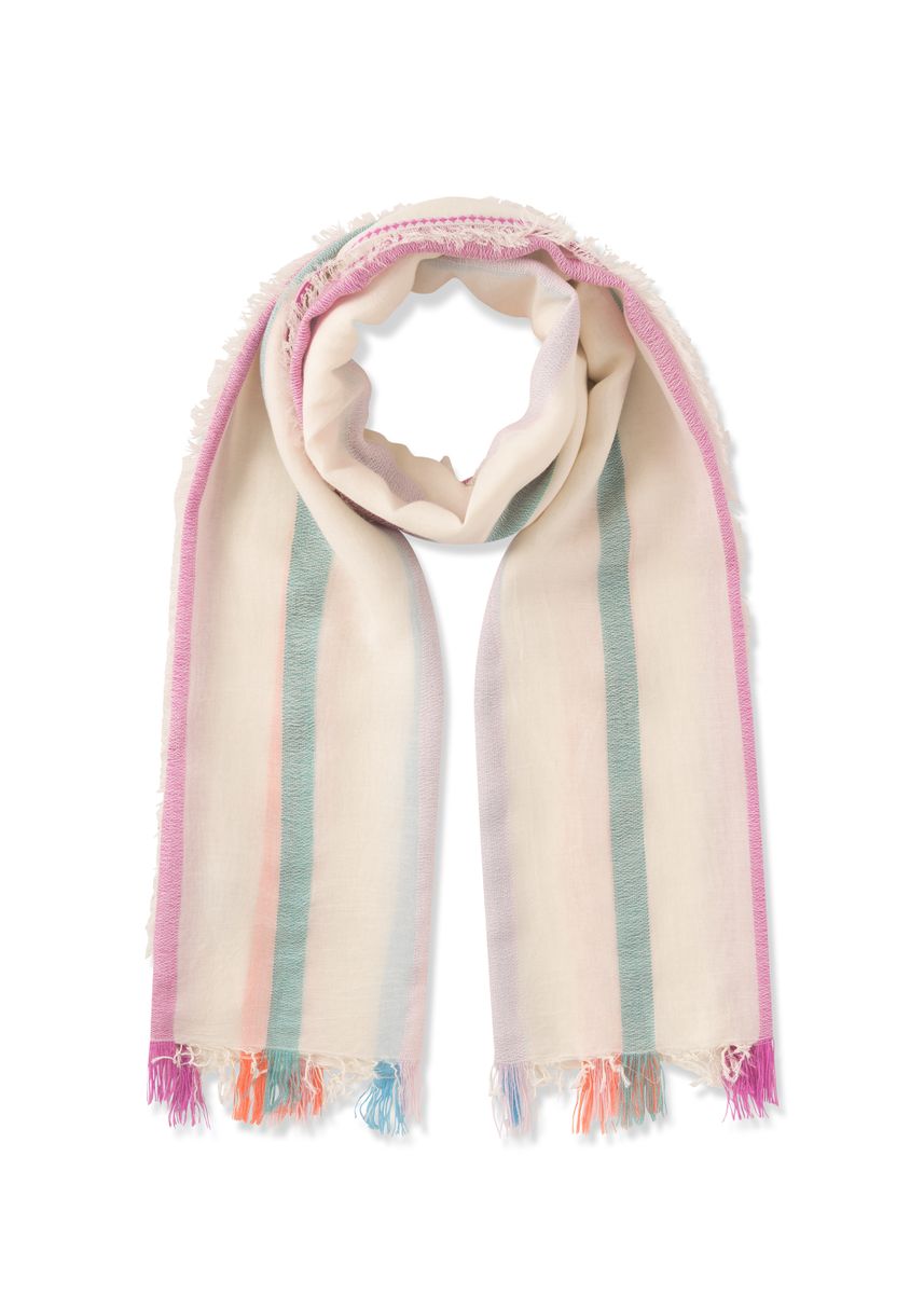 Schal aus Baumwollmischung mit Streifen