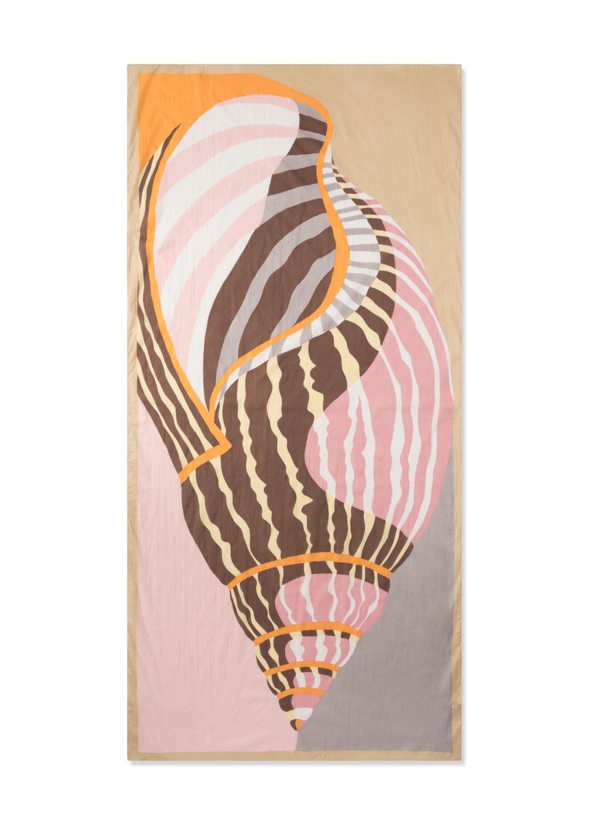 Schal aus organischer Baumwolle mit Muschel-Motiv