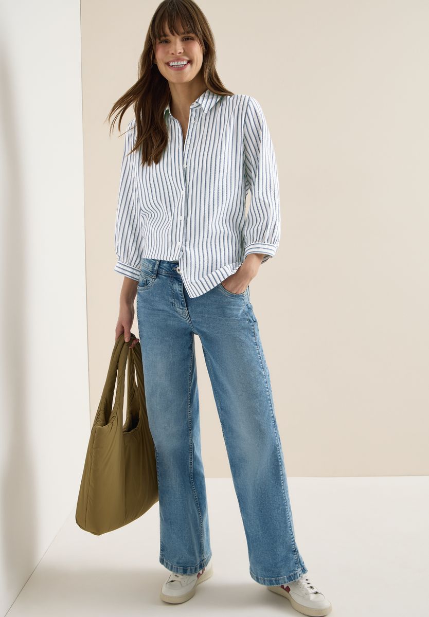 Bluse in Seersucker Qualität