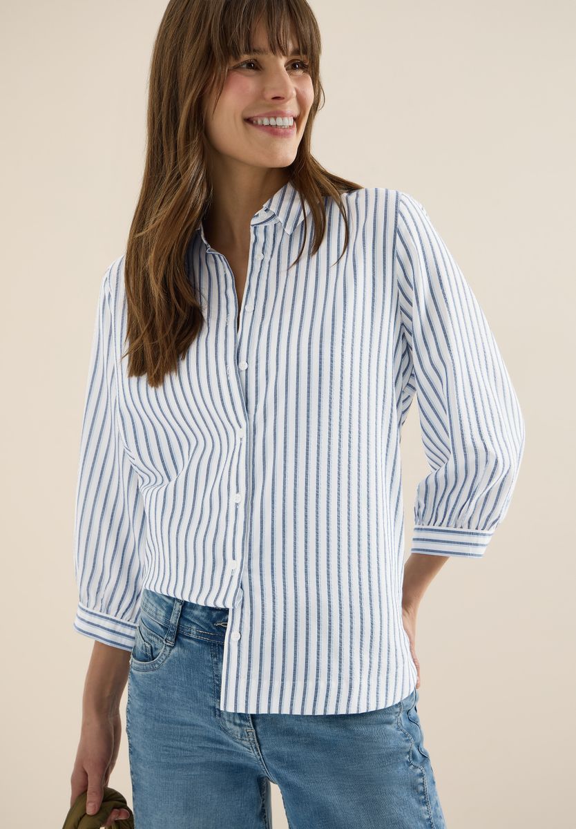 Bluse in Seersucker Qualität