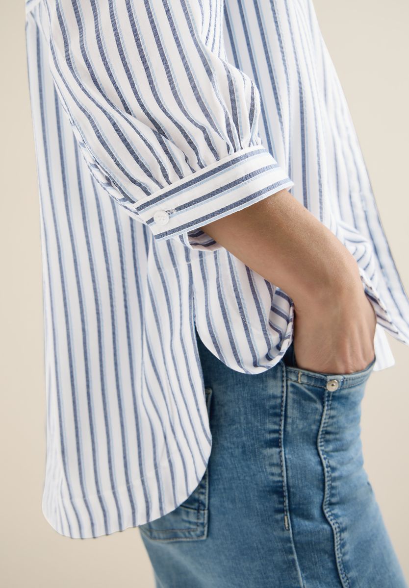 Bluse in Seersucker Qualität