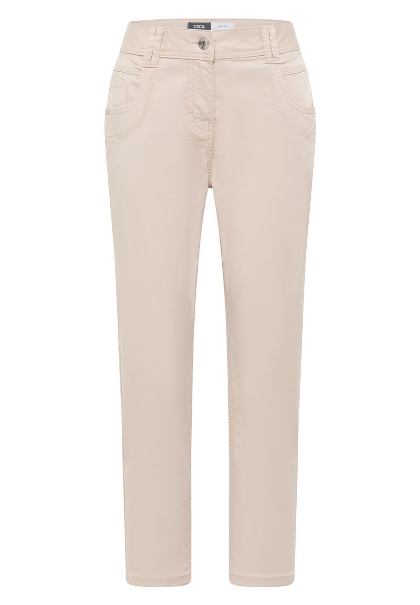 Mid Waist Slim Leg Hose im Casual Fit