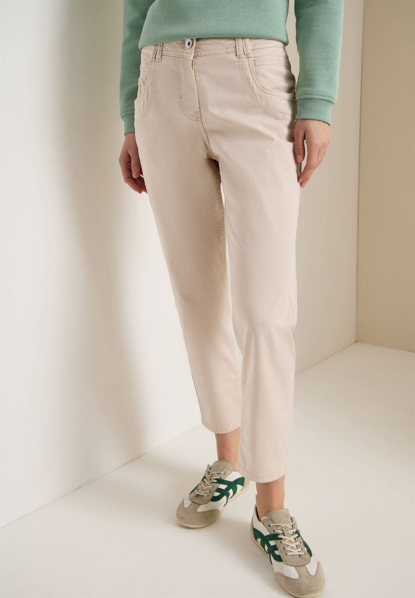 Mid Waist Slim Leg Hose im Casual Fit