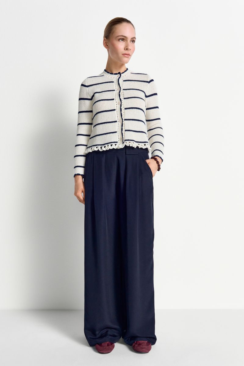 Round NK Cardi with Looped Fringes