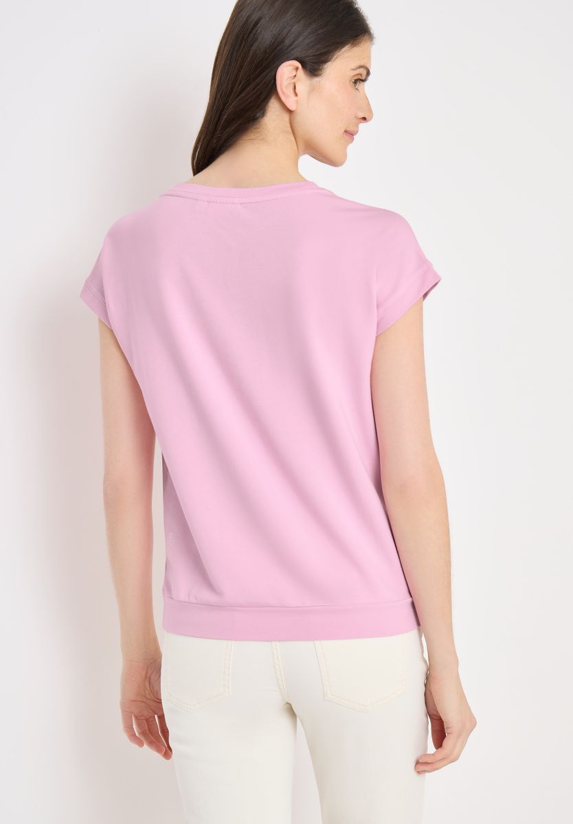 T-Shirt mit Boatneck und Frontprint