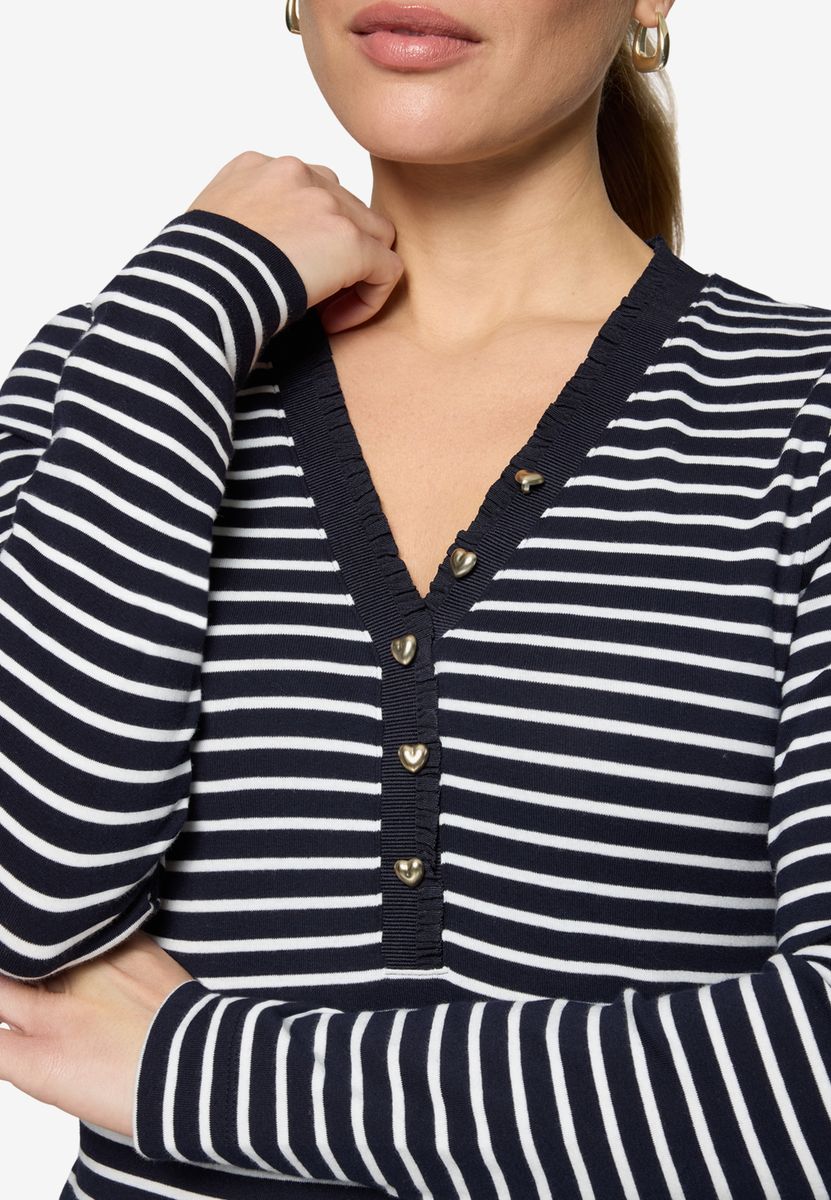 Ringelshirt mit Knopfleiste