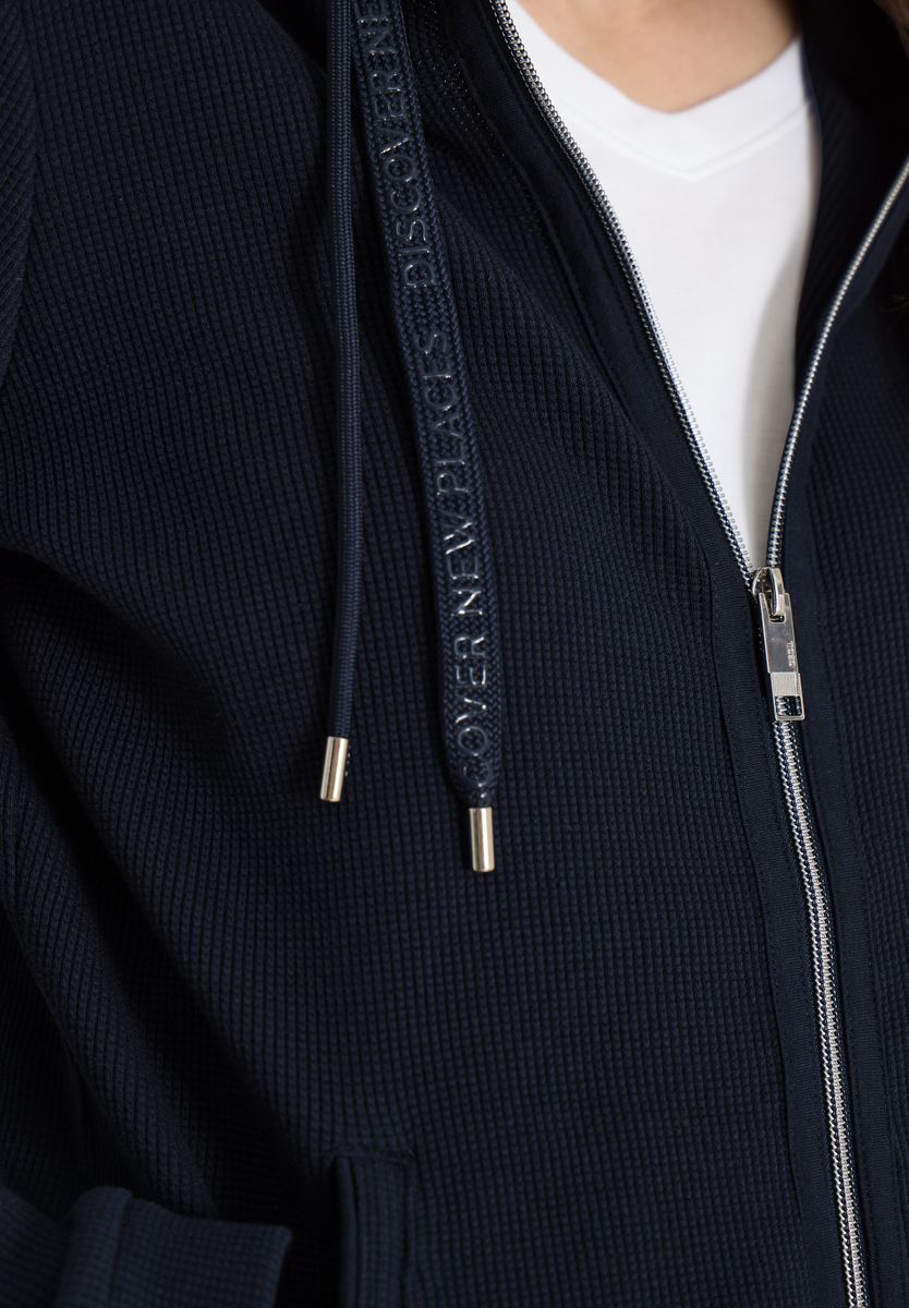 Langarm Jacke mit Kapuze und Taschen