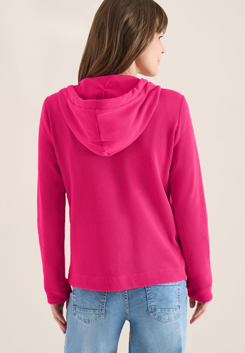 Langarm Jacke mit Kapuze und Taschen