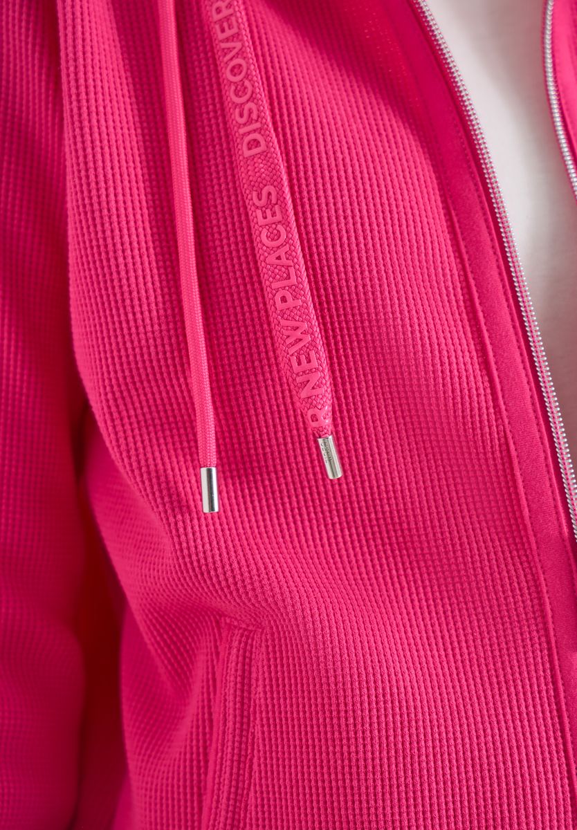 Langarm Jacke mit Kapuze und Taschen