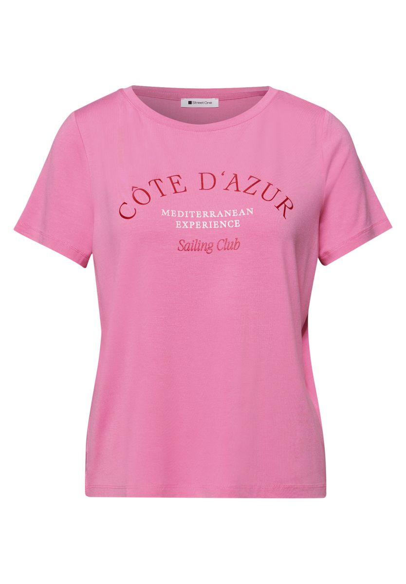 T-Shirt mit Rundhals und Wording