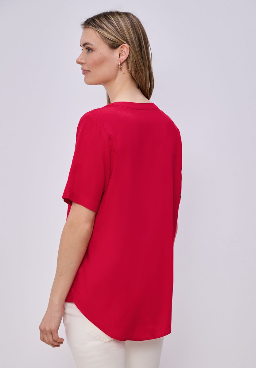 Kurzarm Bluse mit Turn-Up