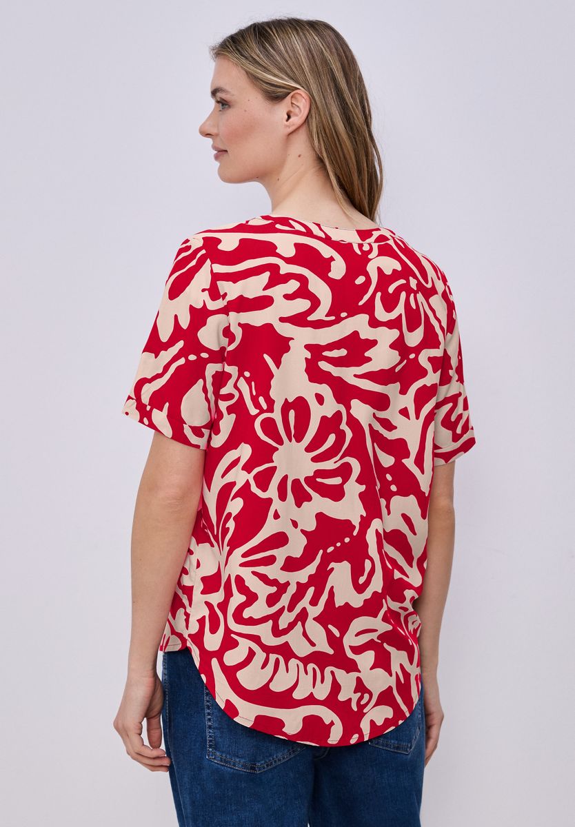 Kurzarm Bluse mit floralem Muster