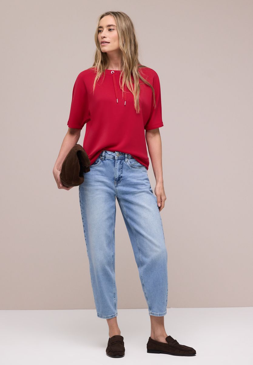 Dropped Shoulder Shirt im Silk-Look