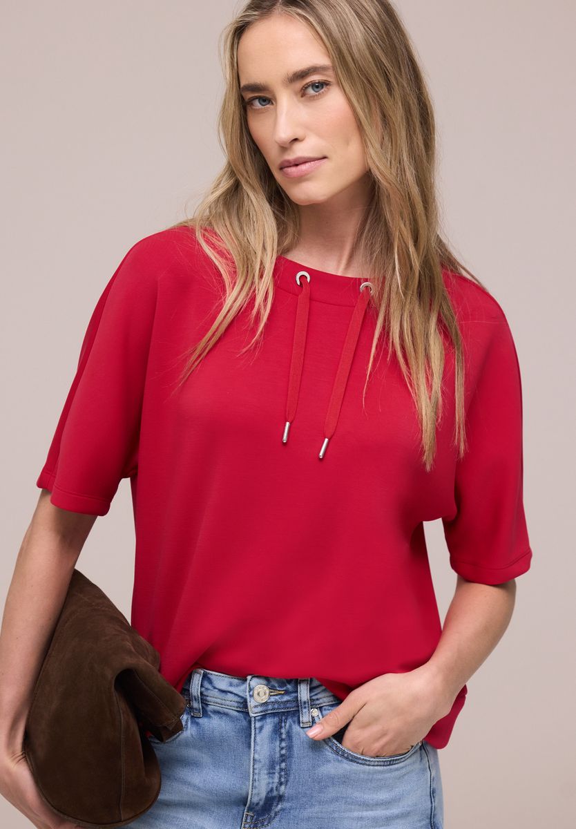 Dropped Shoulder Shirt im Silk-Look