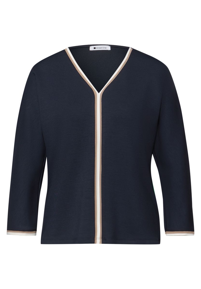 3/4-Arm Shirt mit Kontrastdetail