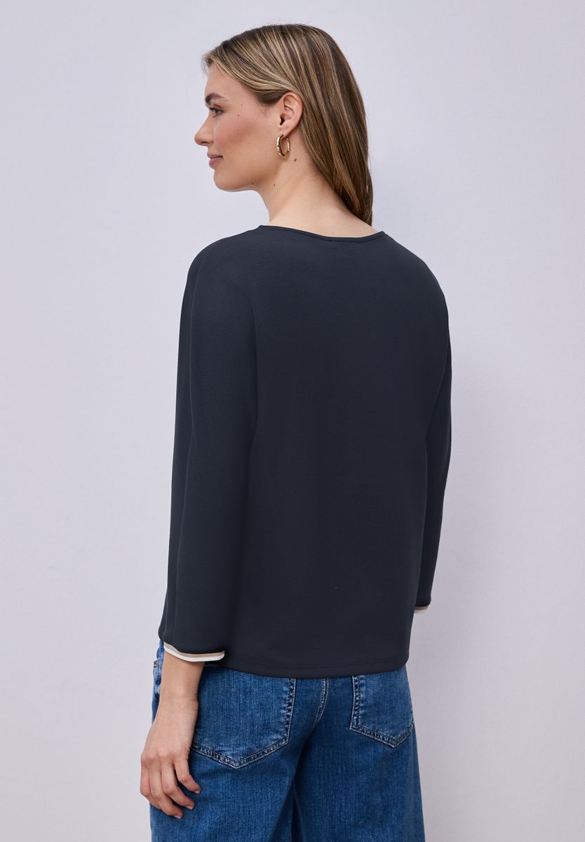 3/4-Arm Shirt mit Kontrastdetail