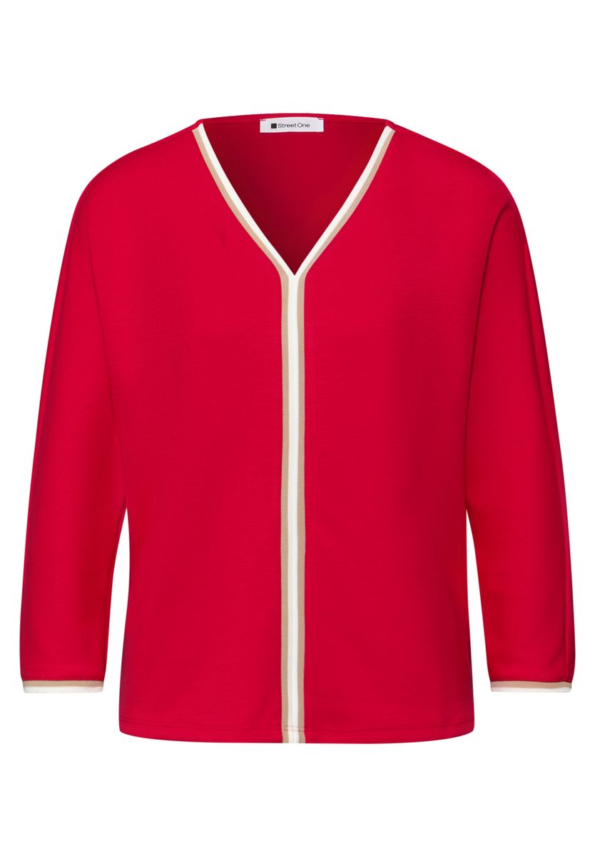 3/4-Arm Shirt mit Kontrastdetail