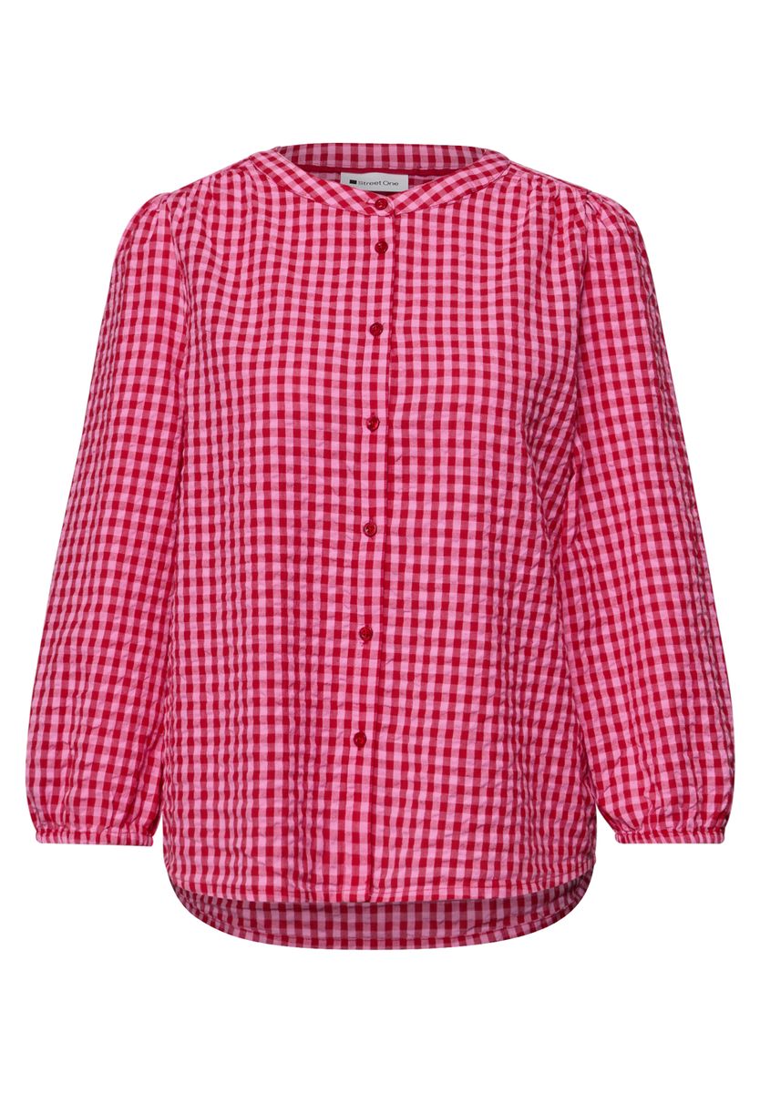 Bluse mit Rundhals und Karomuster