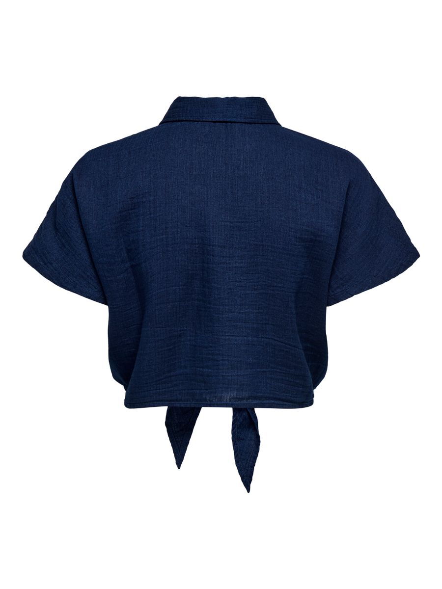 ONLLEONI SEERSUCKER CAP KNOT SHIRT WVN