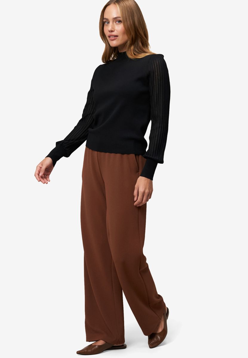 Damen Pullover  mit transparenten Ärmeln