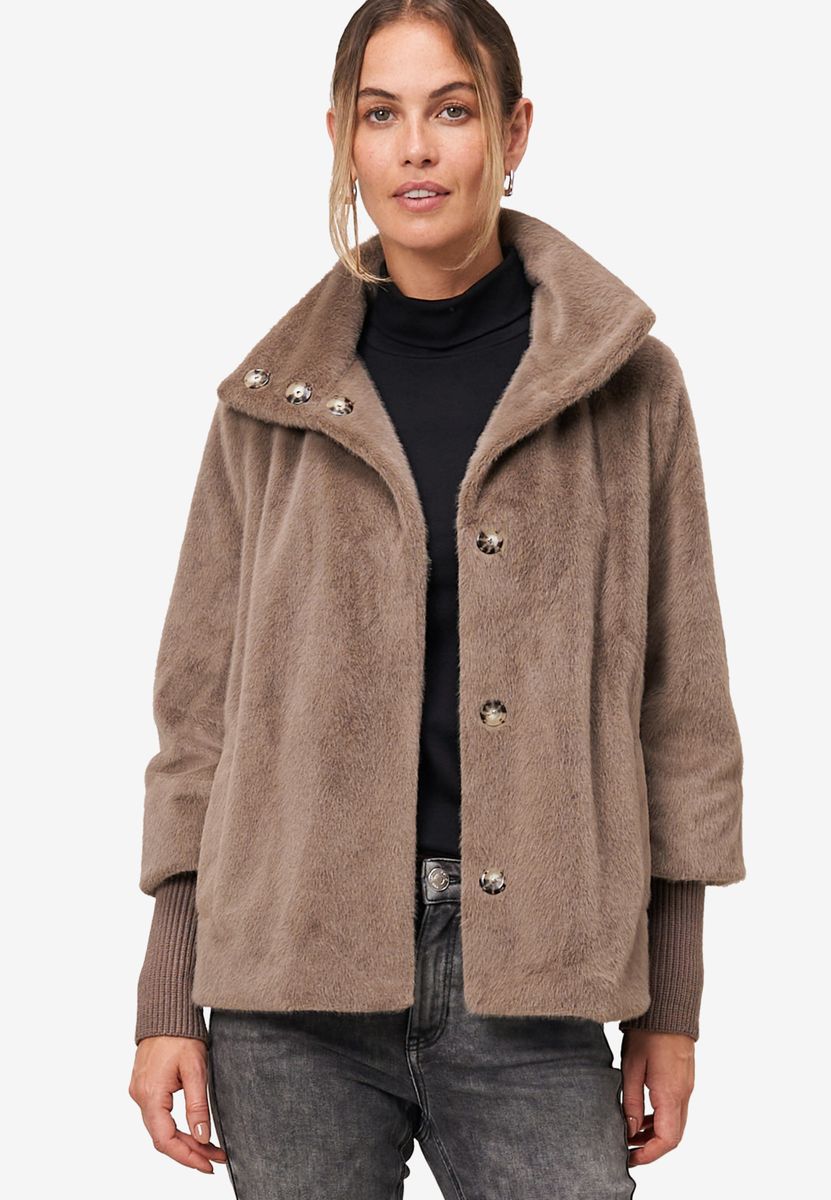 Plüschjacke mit Knöpfen