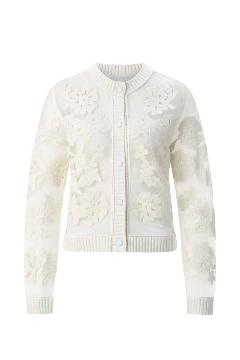 CNK Cardi with Mesh Embro