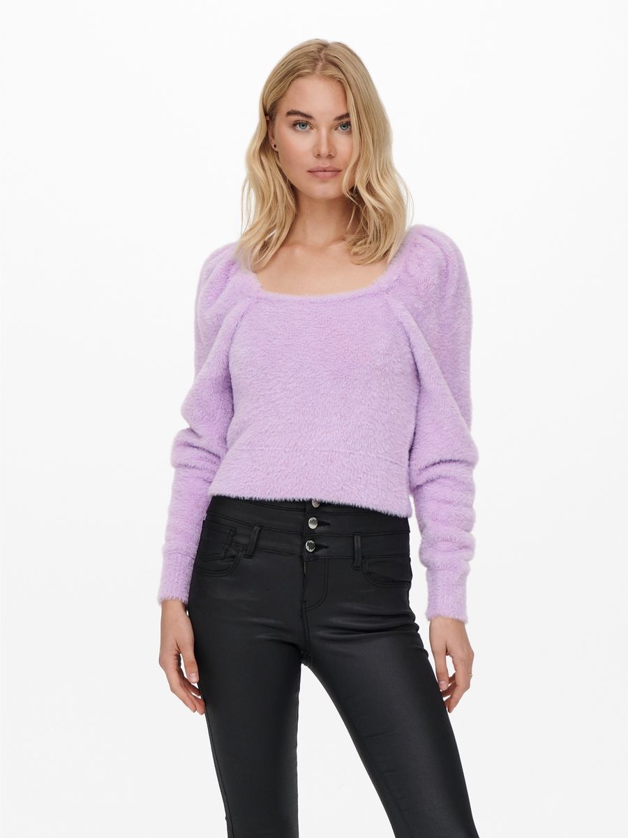 ONLPIUMO L/S SQUARENECK PULLOVER KNT