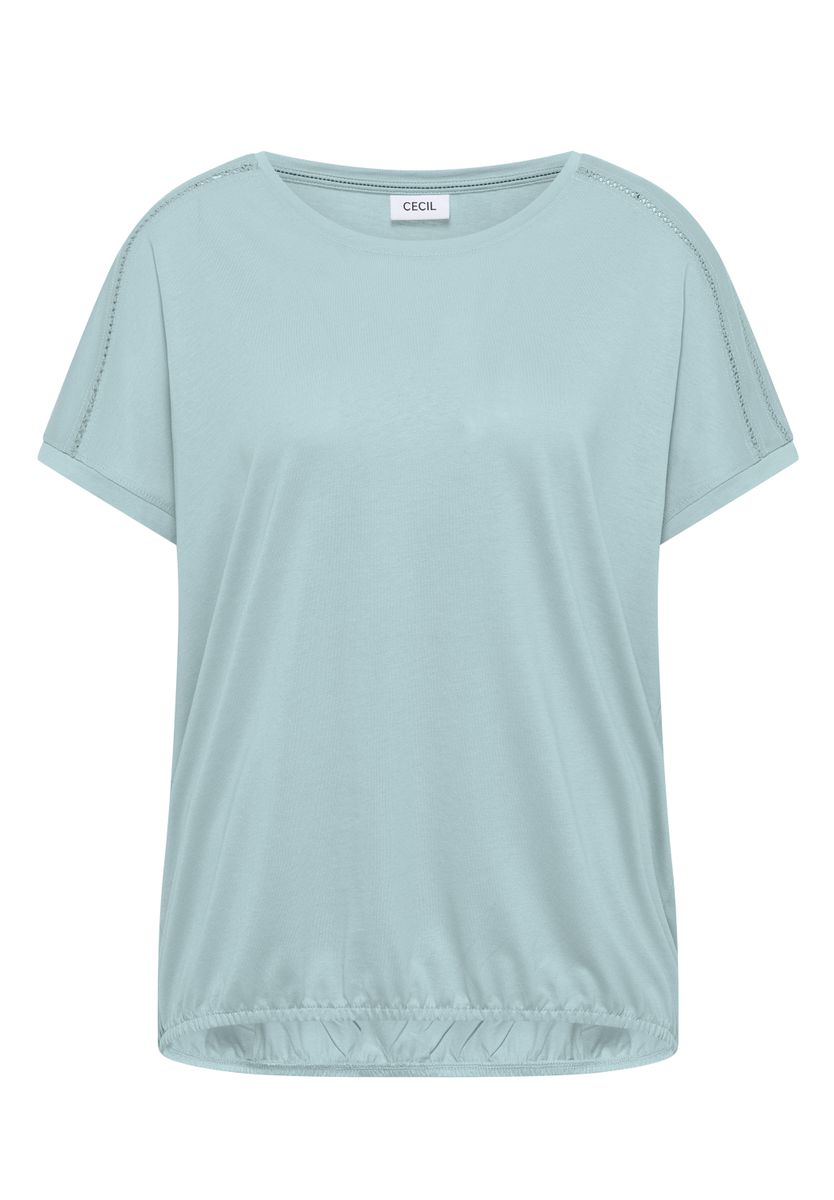 T-Shirt mit V-Neck und Spitzendetail