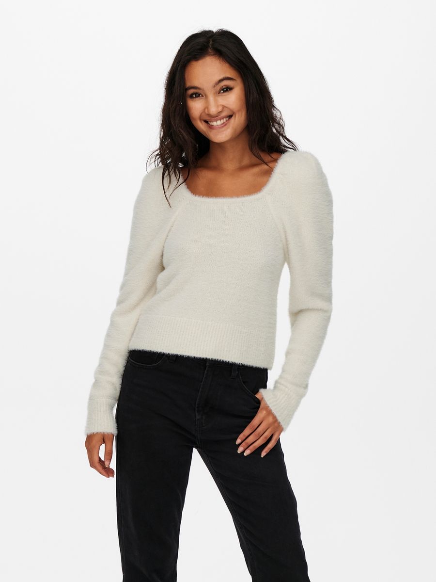 ONLPIUMO L/S SQUARENECK PULLOVER KNT