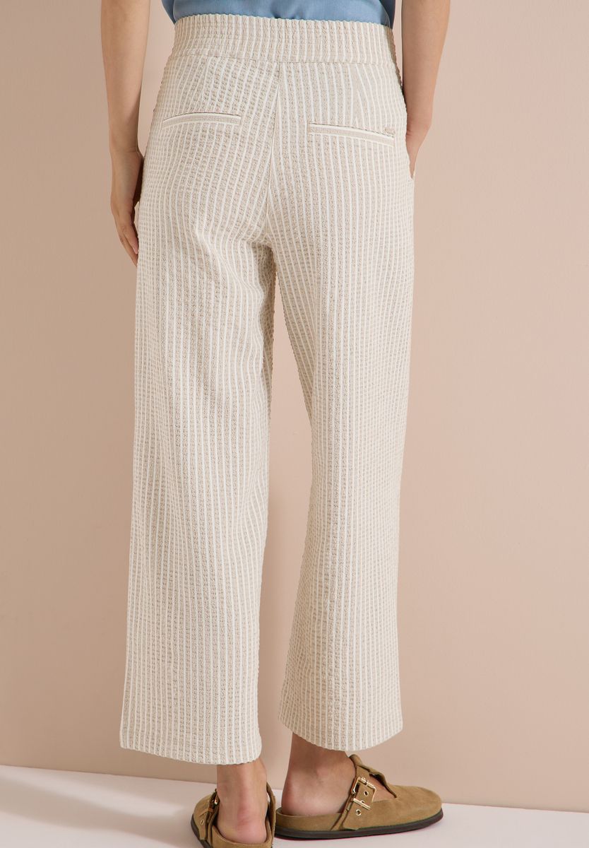 7/8 Wide Leg Hose in Seersucker-Qualität