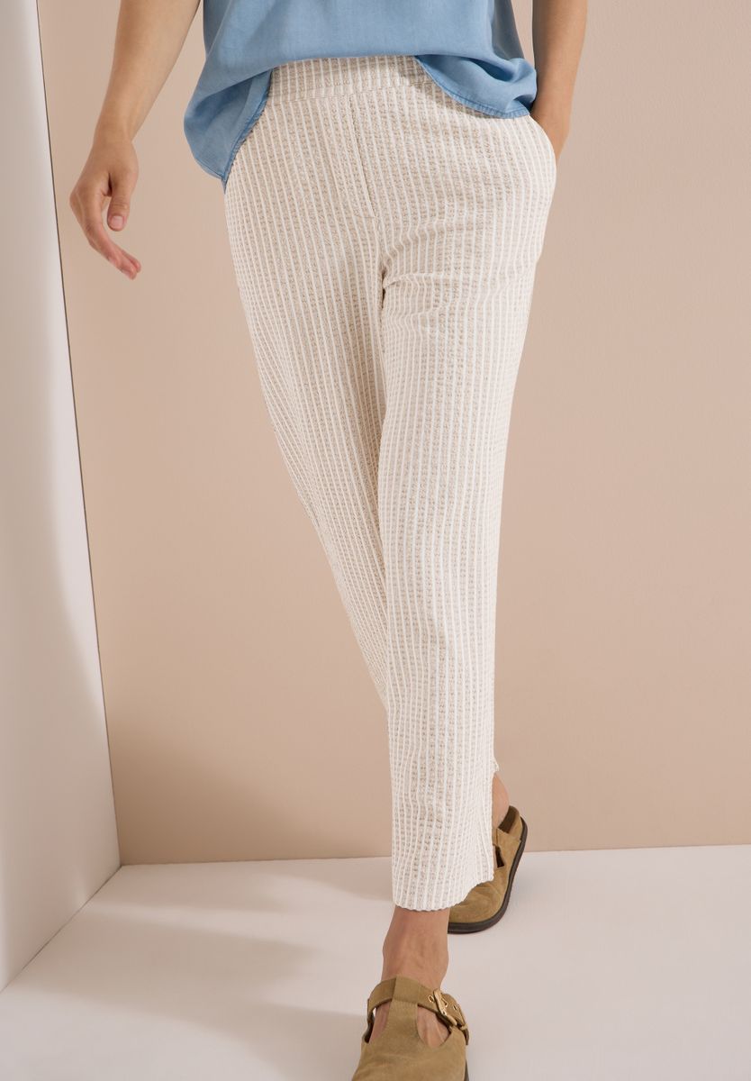 7/8 Wide Leg Hose in Seersucker-Qualität