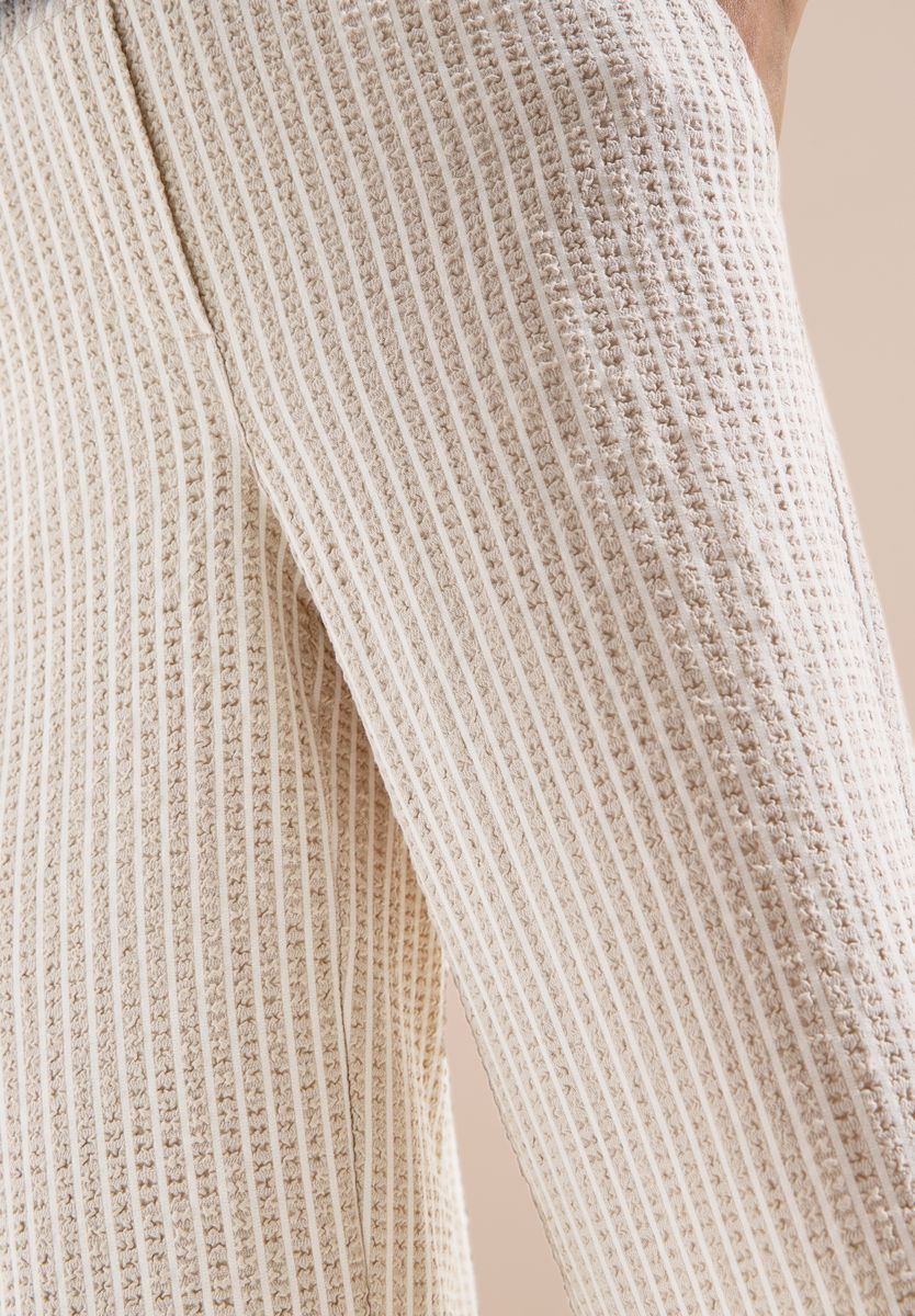 7/8 Wide Leg Hose in Seersucker-Qualität