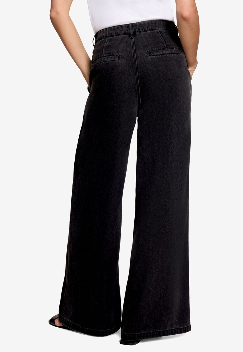 Wideleg-Hose mit Bundfalten
