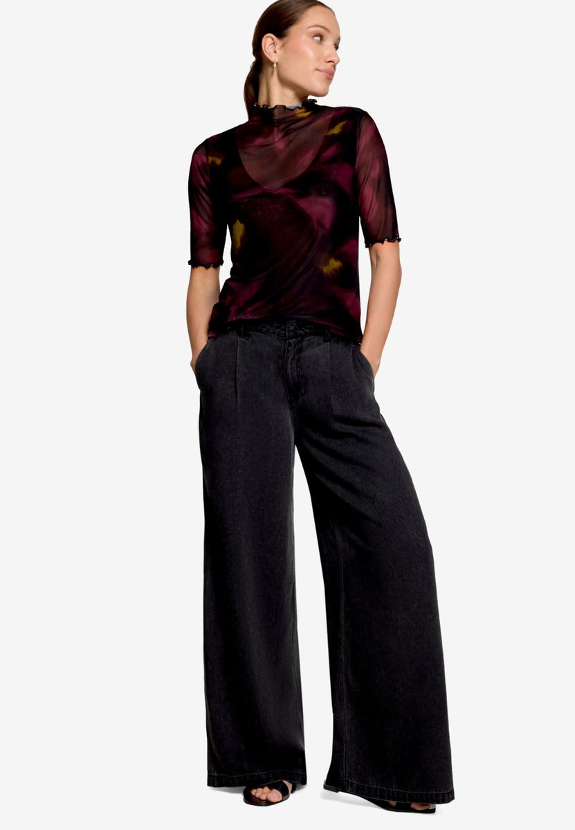 Wideleg-Hose mit Bundfalten