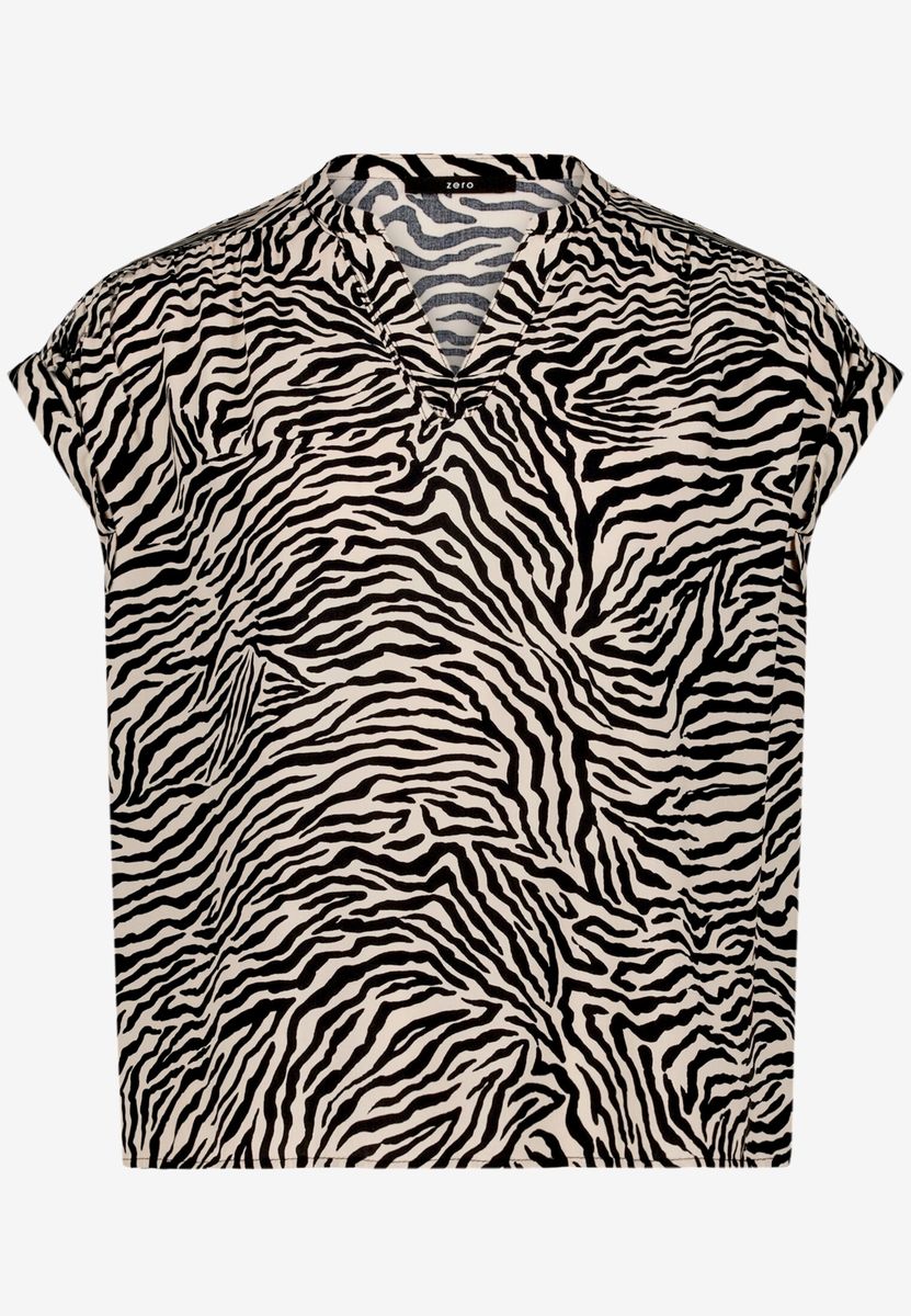 Schlupfbluse mit Zebraprint