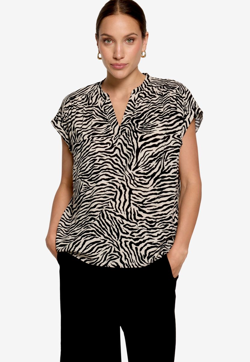 Schlupfbluse mit Zebraprint