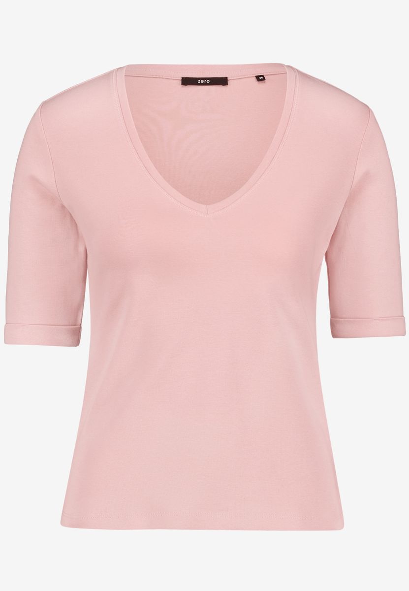 Basic-T-Shirt mit V-Ausschnitt