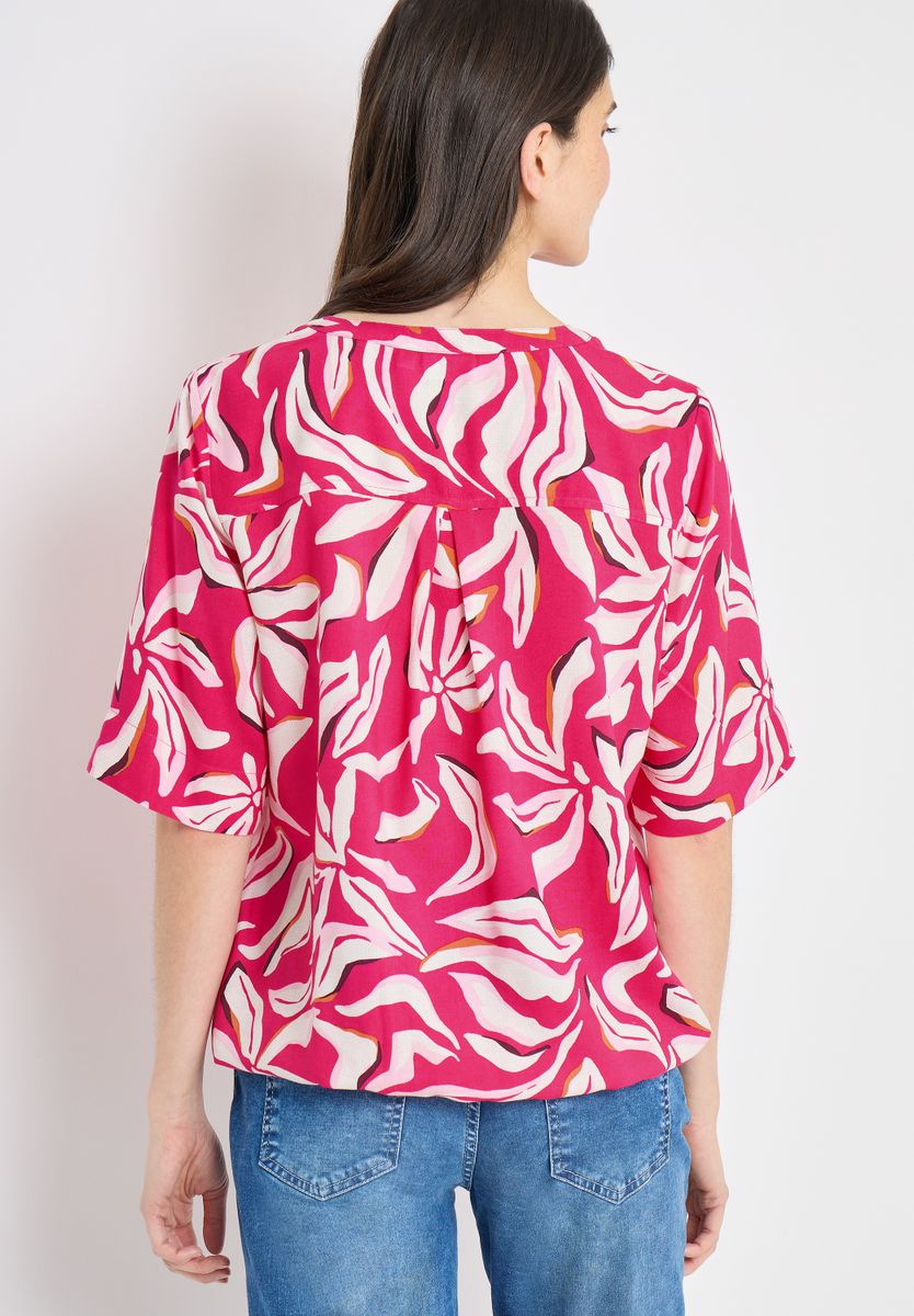 Kurzarm Bluse mit floralem Muster
