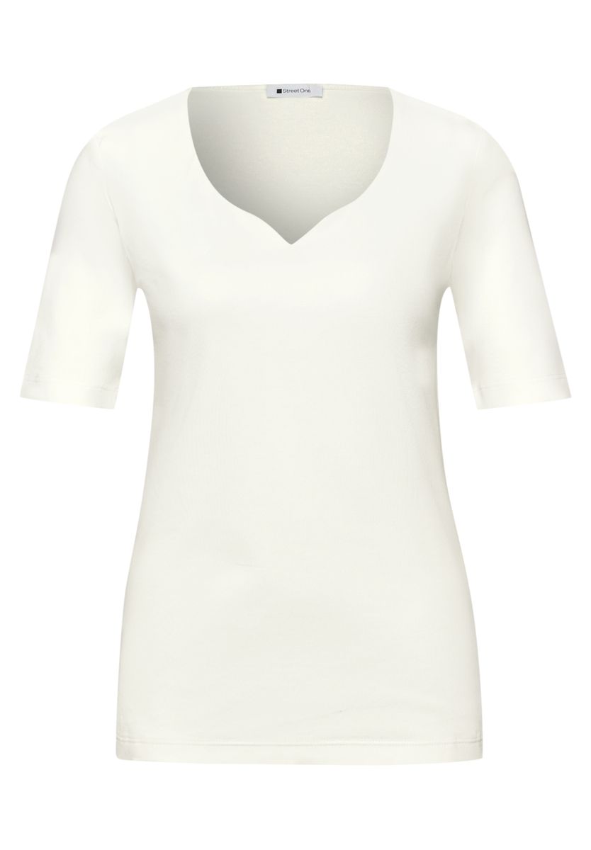 Basic T-Shirt mit Herzausschnitt