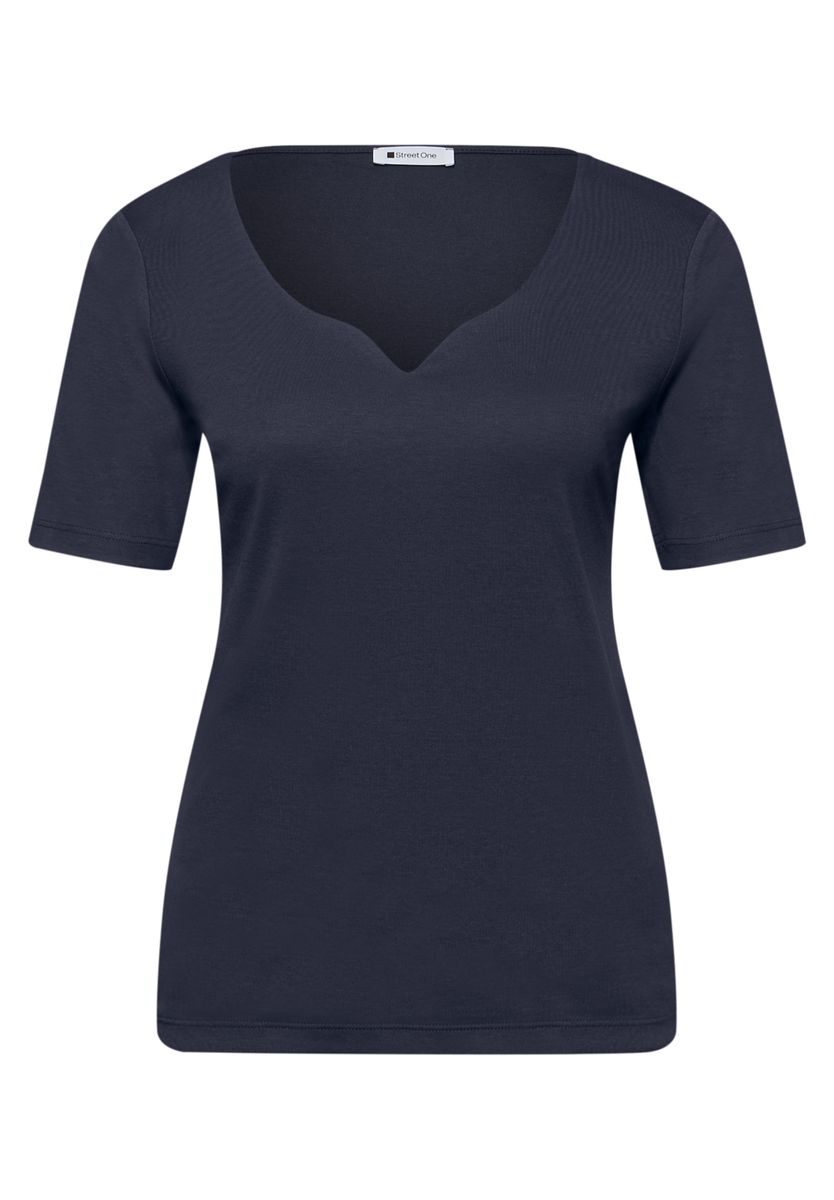 Basic T-Shirt mit Herzausschnitt