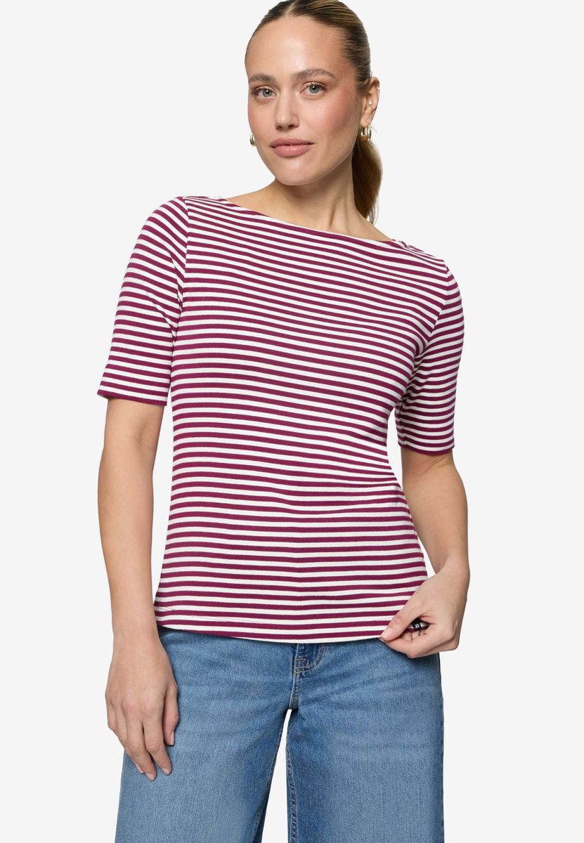 Ringelshirt  mit U-Boot Ausschnitt