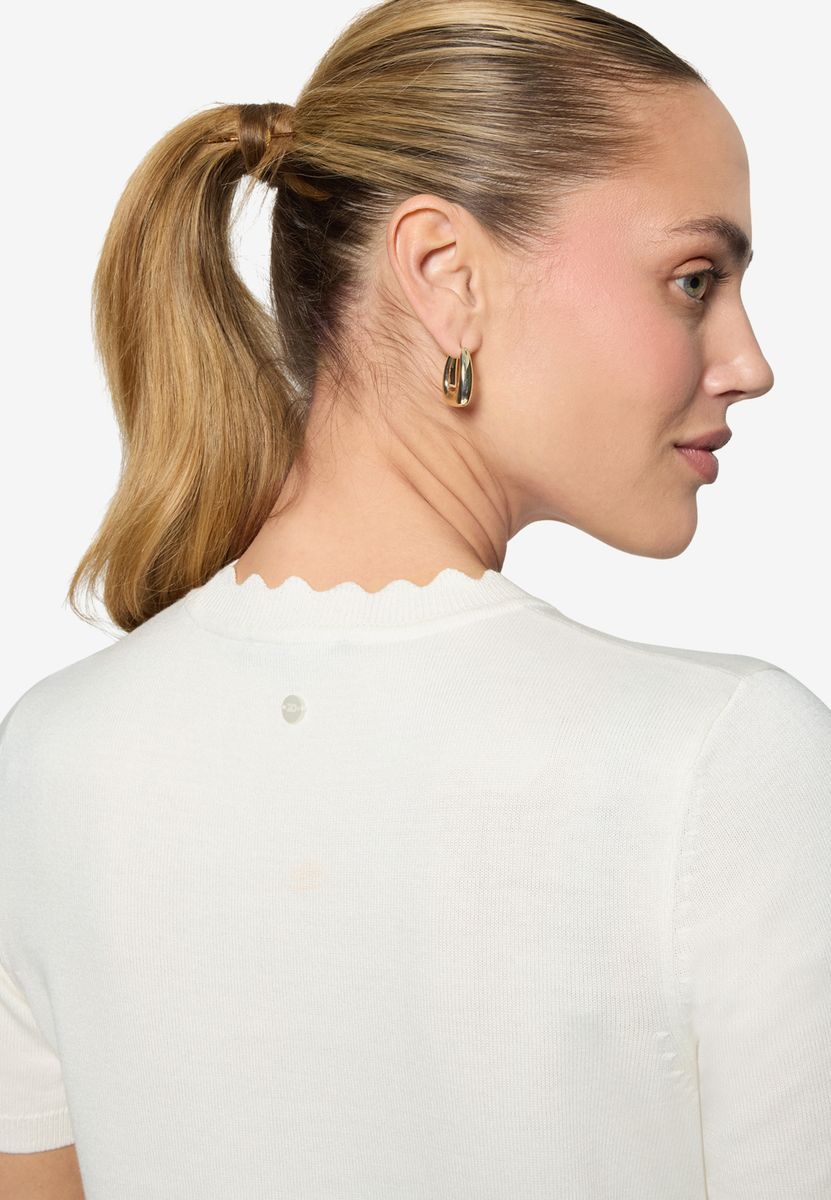 Kurzarmpullover  mit Wellensaum