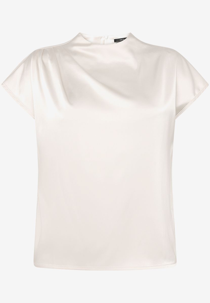 Satinbluse  mit Stehkragen