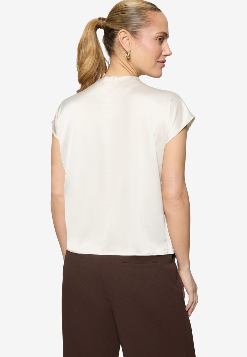 Satinbluse  mit Stehkragen