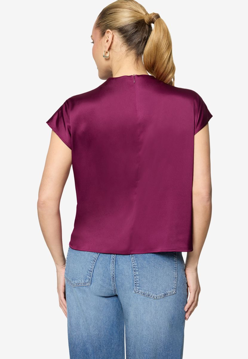 Satinbluse  mit Stehkragen