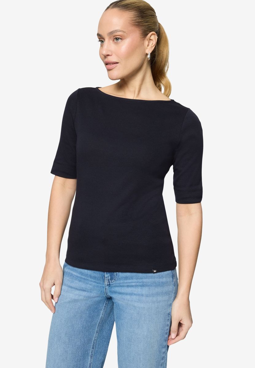 Basic Shirt  mit U-Boot-Ausschnitt