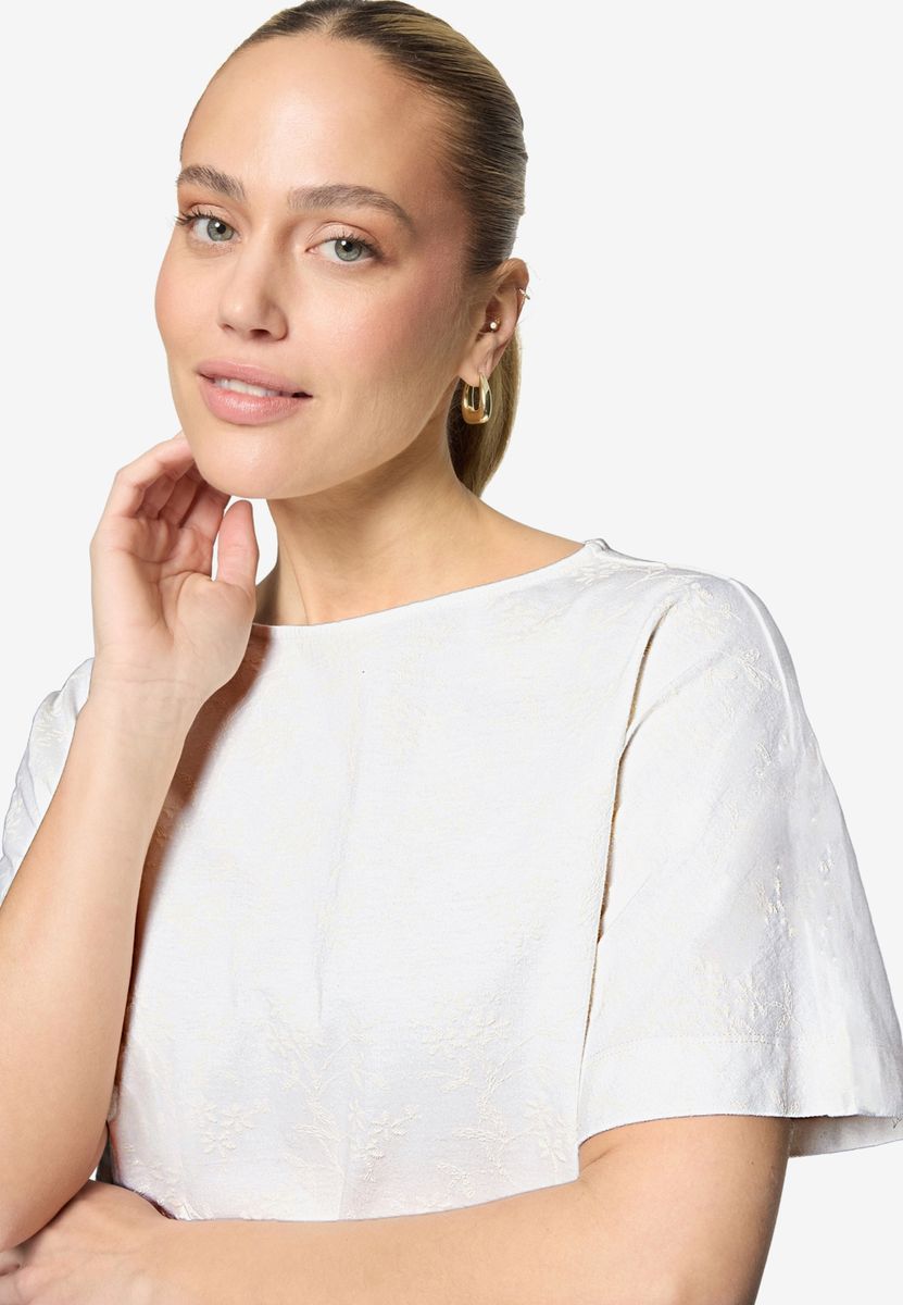 Baumwoll-T-Shirt   mit Stickerei