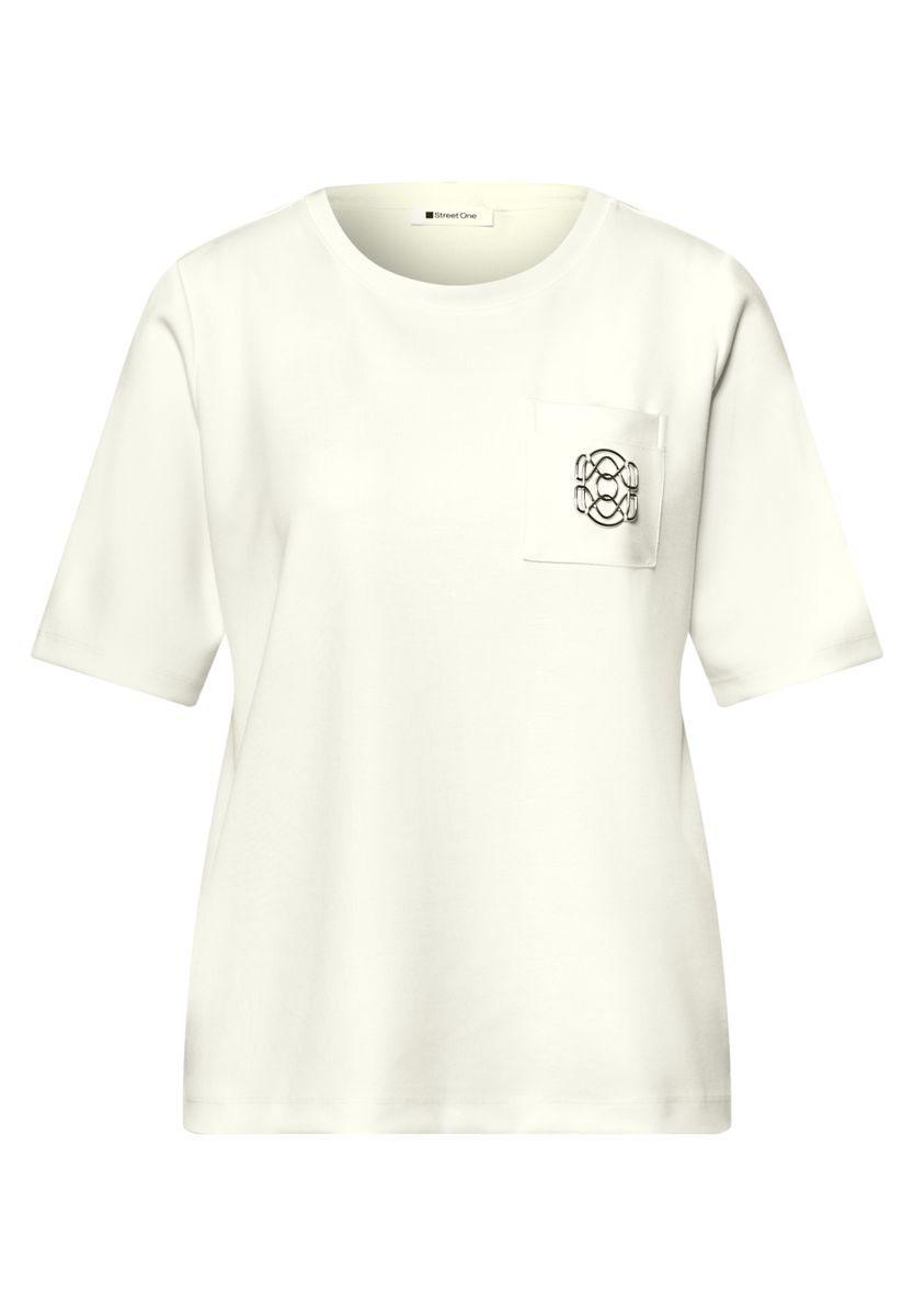 T-Shirt mit Rundhals und Deko-Detail