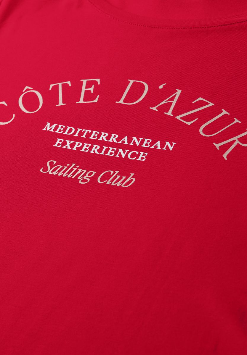 T-Shirt mit Rundhals und Wording