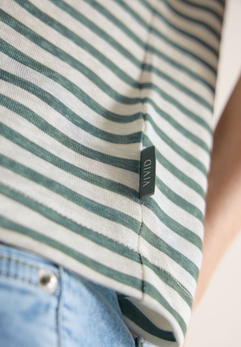 T-Shirt mit Boatneck und Streifen